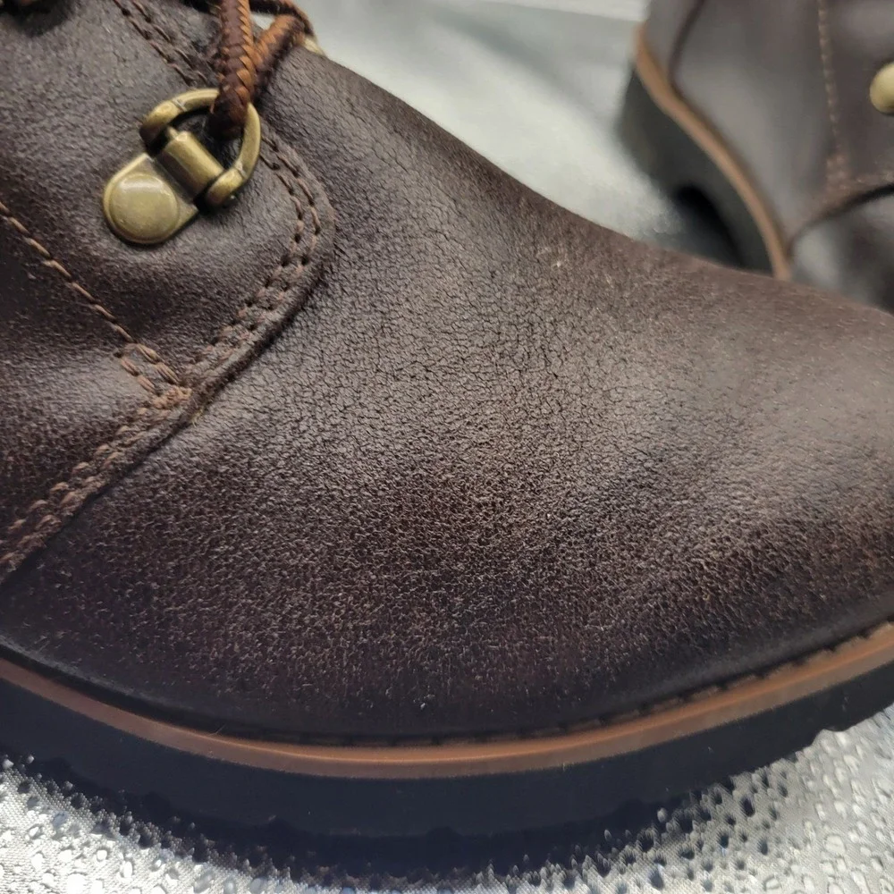 The North Face Womens US 8 EU 39 Ballard Lace II Brown Leather Boots Distressed